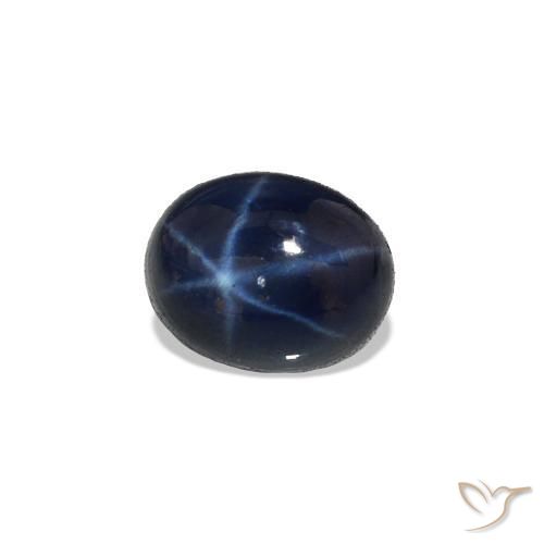 0.69 ct Blue Star Sapphire Stone, Natural Star Sapphire in Oval Cabochon Shape for Sale