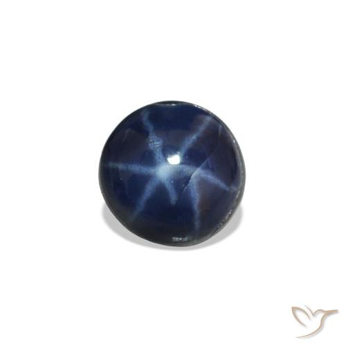 0.62 ct Blue Star Sapphire Gemstone, Star Sapphire Gem in Round Cabochon Shape for Sale.