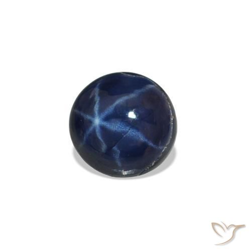 0.62 ct Blue Star Sapphire Stone, Natural Star Sapphire in Round Cabochon Shape for Sale