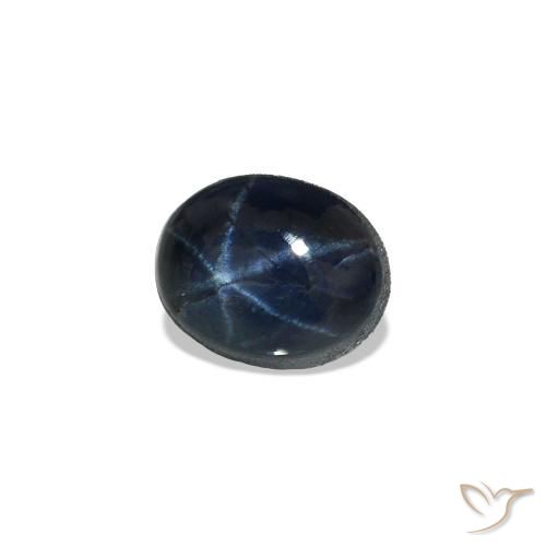 0.80 ct Blue Star Sapphire Stone, Natural Star Sapphire in Oval Cabochon Shape for Sale