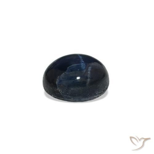 Star Sapphire Gemstone in 5.3 x 4.3 mm Size for Sale, Star Sapphire Stone in Deep Navy Blue Color