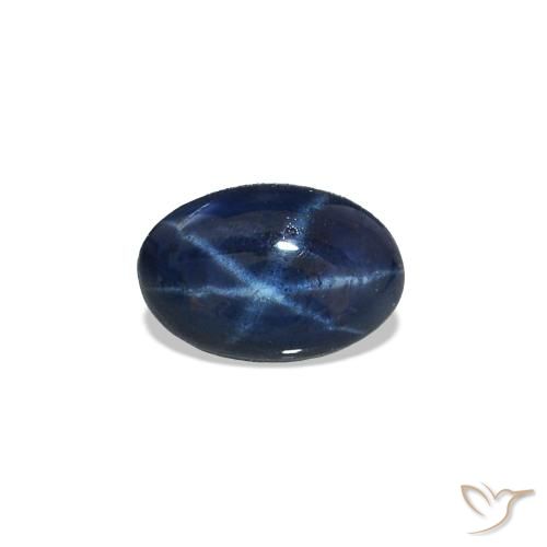 0.56 ct Blue Star Sapphire Gemstone, Star Sapphire Gem in Oval Cabochon Shape for Sale.