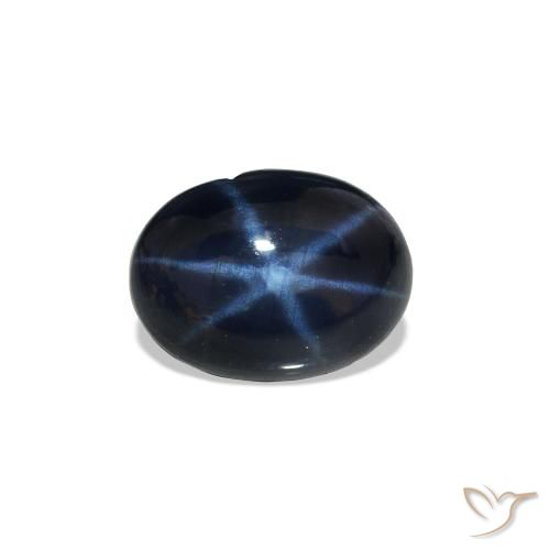 1.15ct Natural Deep Navy Blue Star Sapphire, Oval, Opaque, Photo A