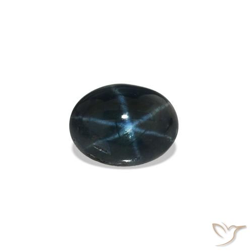 0.47 ct Blue Star Sapphire Gemstone, Star Sapphire Gem in Oval Cabochon Shape for Sale.