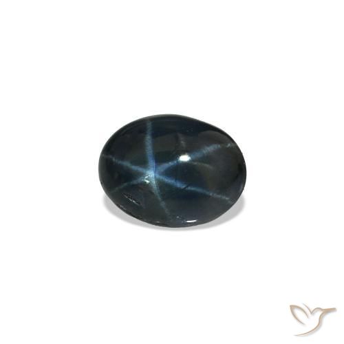 0.47 ct Blue Star Sapphire Stone, Natural Star Sapphire in Oval Cabochon Shape for Sale