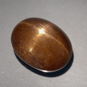23.68 ct Brown Star Sunstone Gemstone, Star Sunstone Gem in Oval Cabochon Shape for Sale.