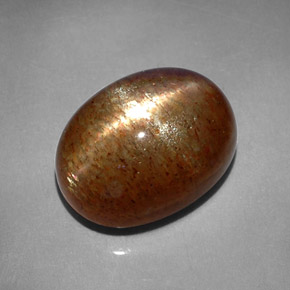 8.41 ct Brown Star Sunstone Stone, Natural Star Sunstone in Oval Cabochon Shape for Sale