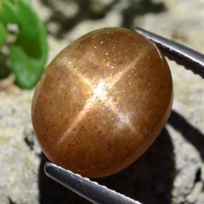 8.26 ct Brown Star Sunstone Stone, Natural Star Sunstone in Oval Cabochon Shape for Sale