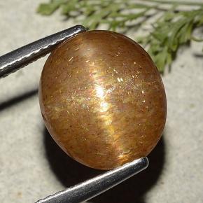 7.3ct Oval Cabochon Golden-Brown Star Sunstone for sale thumb image of 7.3ct Oval Cabochon Golden-Brown Star Sunstone (ID: 485741)