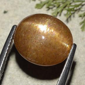 7.25 ct Brown Star Sunstone Stone, Natural Star Sunstone in Oval Cabochon Shape for Sale