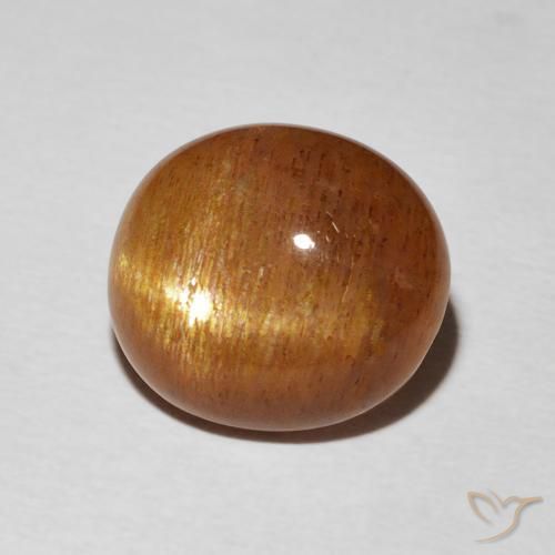 7.38 ct Orange Star Sunstone Stone, Natural Star Sunstone in Oval Cabochon Shape for Sale