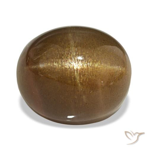 19.00 ct Brown Star Sunstone Gemstone, Star Sunstone Gem in Oval Cabochon Shape for Sale.