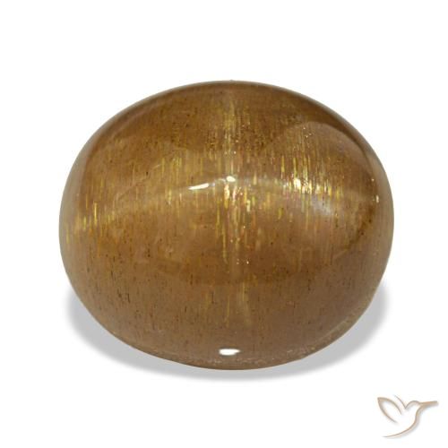 11.21 ct Brown Star Sunstone Gemstone, Star Sunstone Gem in Oval Cabochon Shape for Sale.