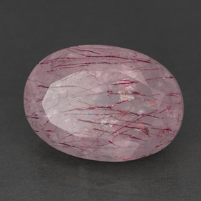 6.57 ct Pink Strawberry Quartz Stone, Natural Strawberry Quartz in Oval Facet Shape for Sale