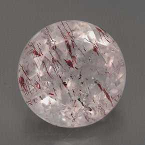 6.12 ct Pink Strawberry Quartz Gemstone, Strawberry Quartz Gem in Round Facet Shape for Sale.