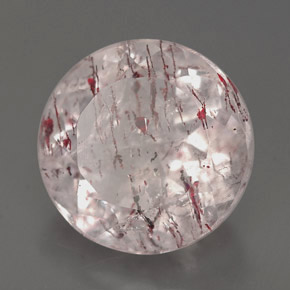 6.12 ct Pink Strawberry Quartz Stone, Natural Strawberry Quartz in Round Facet Shape for Sale