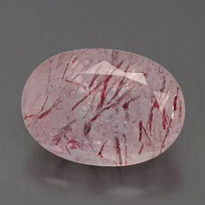 6.50 ct Pink Strawberry Quartz Gemstone, Strawberry Quartz Gem in Oval Facet Shape for Sale.