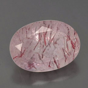 6.50 ct Pink Strawberry Quartz Stone, Natural Strawberry Quartz in Oval Facet Shape for Sale
