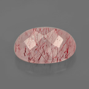 Strawberry Quartz Gemstone in 14 x 10 mm (calibrated) Size for Sale, Strawberry Quartz Stone in Red Pink Color