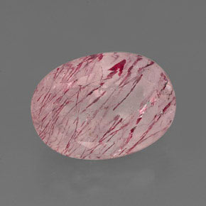 6.74 ct Pink Strawberry Quartz Stone, Natural Strawberry Quartz in Oval Facet Shape for Sale