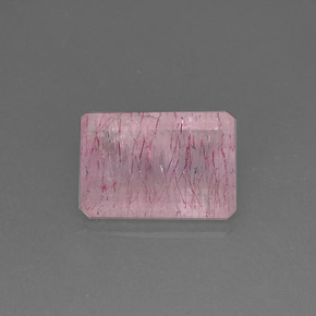 10.55 ct Pink Strawberry Quartz Gemstone, Strawberry Quartz Gem in Octagon Facet Shape for Sale.