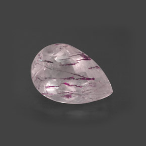 5.25 ct Red Strawberry Quartz Gemstone, Strawberry Quartz Gem in Pear Facet Shape for Sale.