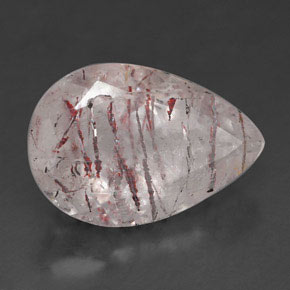 5.70 ct Pink Strawberry Quartz Stone, Natural Strawberry Quartz in Pear Facet Shape for Sale