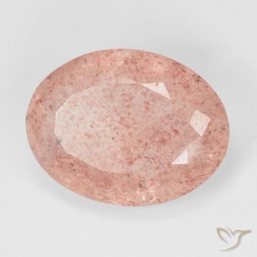 10.41ct Natural Medium Pink Strawberry Quartz, Oval, Translucent