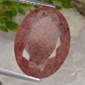9.14 ct Red Strawberry Quartz Stone, Natural Strawberry Quartz in Oval Facet Shape for Sale