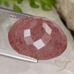 Strawberry Quartz Gemstone in 15.7 x 12.8 mm Size for Sale, Strawberry Quartz Stone in Medium Red Color