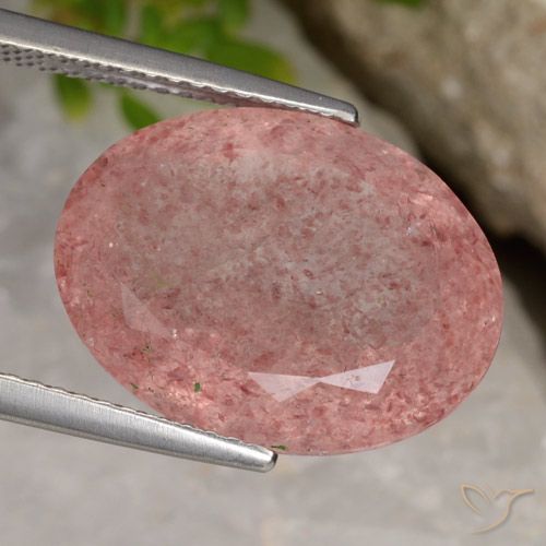 10.23ct Natural Deep Pink Strawberry Quartz, Oval, Translucent