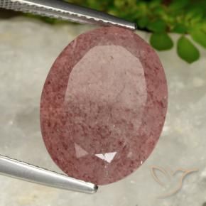 9.13 ct Pink Strawberry Quartz Stone, Natural Strawberry Quartz in Oval Facet Shape for Sale