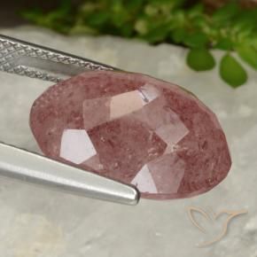 Strawberry Quartz Gemstone in 16 x 12 mm (calibrated) Size for Sale, Strawberry Quartz Stone in Rose Pink Color