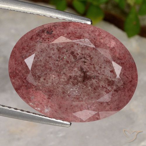 11.86ct Natural Deep Pink Strawberry Quartz, Oval, Translucent