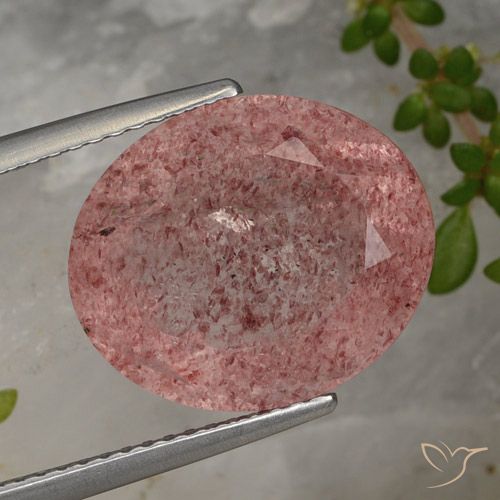 8.89 ct Oval Cut Strawberry Quartz, 14.5 x 12.2 mm From Russia, Photo A
