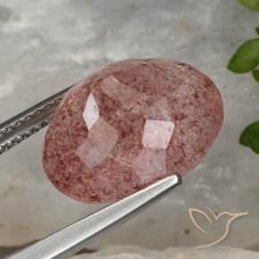 Strawberry Quartz Gemstone in 14 x 12 mm (calibrated) Size for Sale, Strawberry Quartz Stone in Purplish Red Color