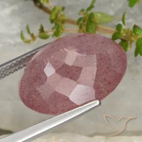 Strawberry Quartz Gemstone in 18 x 14.3 mm Size for Sale, Strawberry Quartz Stone in Deep Pink Color