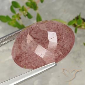 Strawberry Quartz Gemstone in 16.7 x 14 mm Size for Sale, Strawberry Quartz Stone in Rose Pink Color