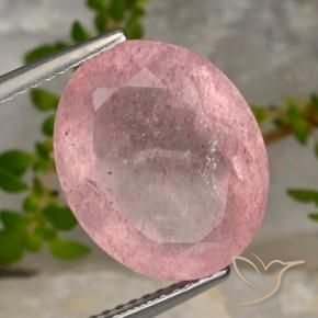 8.28 ct Pink Strawberry Quartz Stone, Natural Strawberry Quartz in Oval Facet Shape for Sale