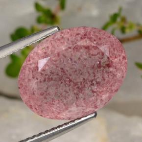 Tono rosado Bubblegum Cuarzo Fresa Gema - 7.9ct Forma ovalada (ID: 472125)