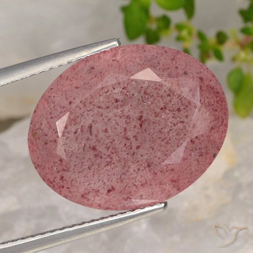 13.81 ct Oval Cut Strawberry Quartz, 17.8 x 14.2 mm From Russia, Photo A
