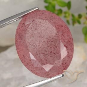 13.81 ct Red Strawberry Quartz Stone, Natural Strawberry Quartz in Oval Facet Shape for Sale