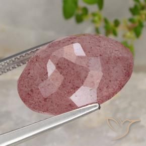 Strawberry Quartz Gemstone in 17.8 x 14.2 mm Size for Sale, Strawberry Quartz Stone in Deep Red Color