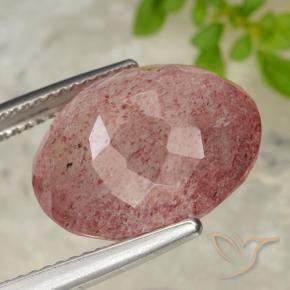 Strawberry Quartz Gemstone in 15.2 x 12.6 mm Size for Sale, Strawberry Quartz Stone in Orange Pink Color