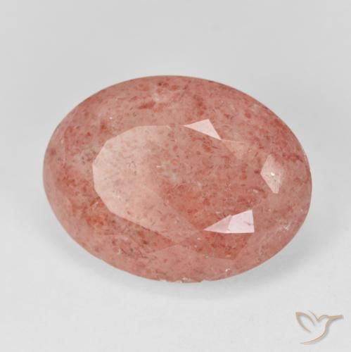 17.53 ct Red Strawberry Quartz Stone, Natural Strawberry Quartz in Oval Facet Shape for Sale