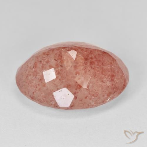 Strawberry Quartz Gemstone in 20 x 15 mm (calibrated) Size for Sale, Strawberry Quartz Stone in Medium Red Color