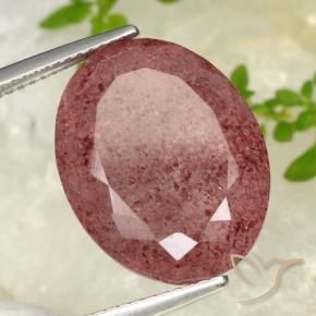 17.12 ct Red Strawberry Quartz Stone, Natural Strawberry Quartz in Oval Facet Shape for Sale