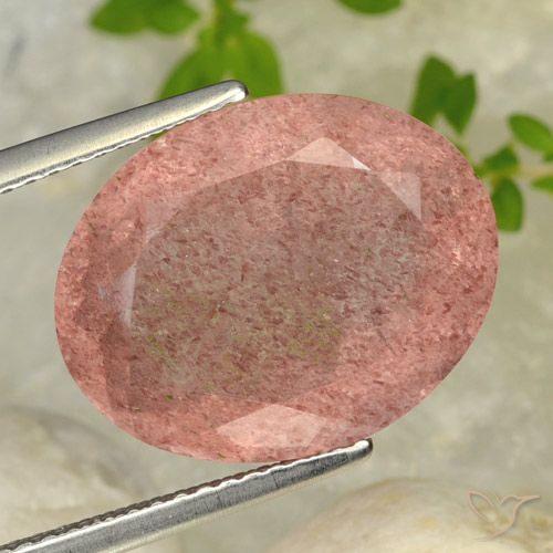 Quarzo fragola a taglio ovale da 8,69 ct, 15,7 x 12,4 mm dalla Russia, Photo A