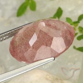Strawberry Quartz Gemstone in 16 x 12 mm (calibrated) Size for Sale, Strawberry Quartz Stone in Medium Pink Color