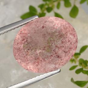 Light Rose Pink Strawberry Quartz Gem - 9.4ct Oval Facet (ID: 472291)